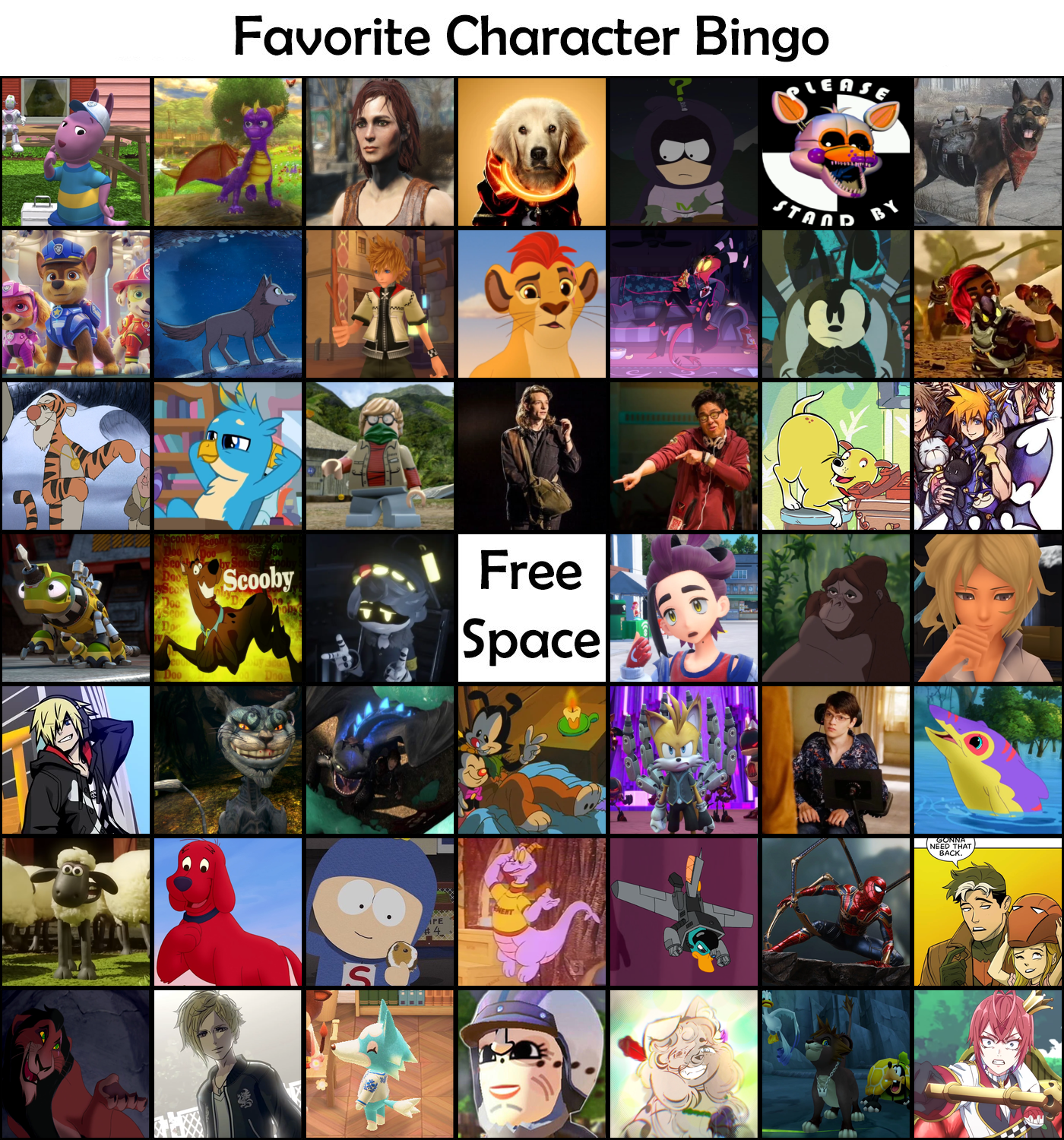 Favorite Character Bingo